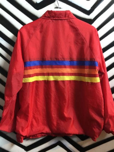 Retro Windbreaker Wstriped Design Boardwalk Vintage