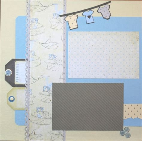 Welcome Baby Boy Scrapbook Page Kit, Premade Scrapbook Kit, 12x12 ...