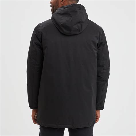 Parka mi longue à capuche doublée noir homme La Halle