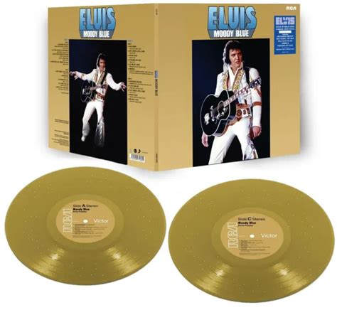 ELVIS PRESLEY FTD Moody Blue GOLD SPARKLE 2 LP Limited Edition EUR 64