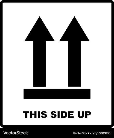 Top side this side up symbol icon of side up Vector Image