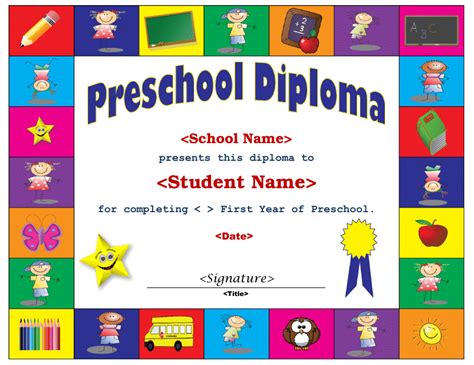 Preschool Diploma Template Download Fillable Pdf Templateroller