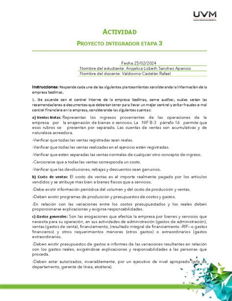 Act 9 Practicas De Auditoria ACTIVIDAD PROYECTO INTEGRADOR ETAPA 3