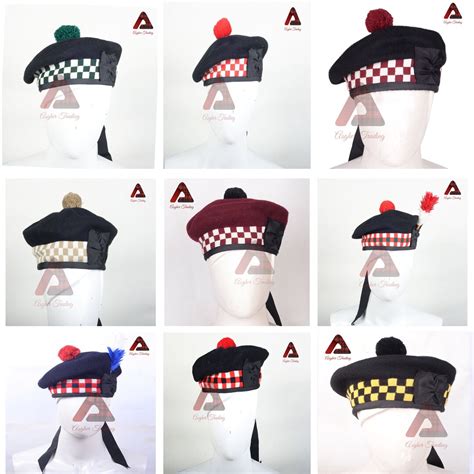 Scottish Beret Hat Balmoral Tams Bonnet Kilt Hats Available in Deferent ...