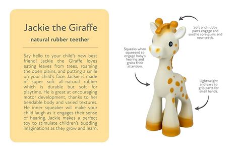 Nuby Jackie The Giraffe Natural Rubber Baby Teether 3