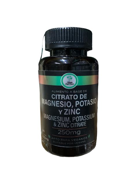 CAPSULAS DE CITRATO DE MAGNESIO POTASIO Y ZINC C 90 High Supreme