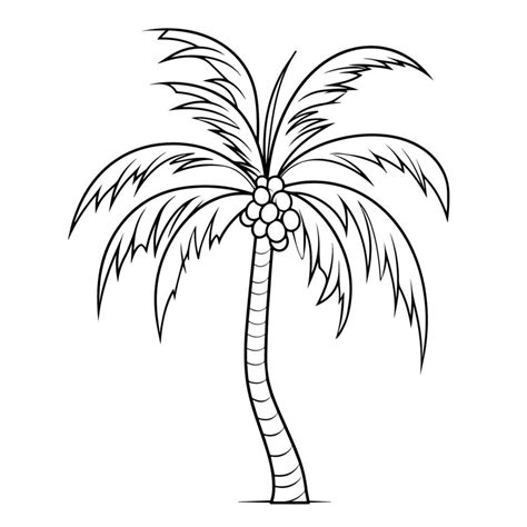 Exotic Tropical Palm Tree Outline Icon In Format For Beach Designs