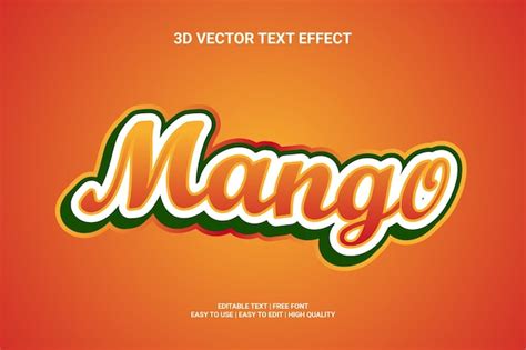 Effet De Texte Vectoriel Modifiable Mangue 3d Vecteur Premium