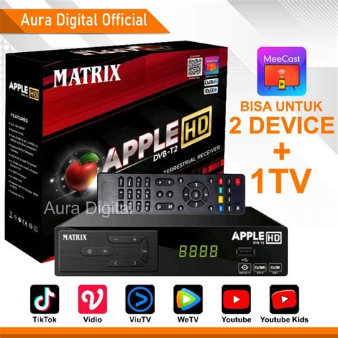 Jual Set Top Box Matrix Apple HD DVB T2 Merah STB TV Digital Receiver