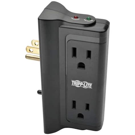 Tripp Lite Protect It Surge Protector With 4 Side Mounted Outlets Tlp4bk The Home Depot