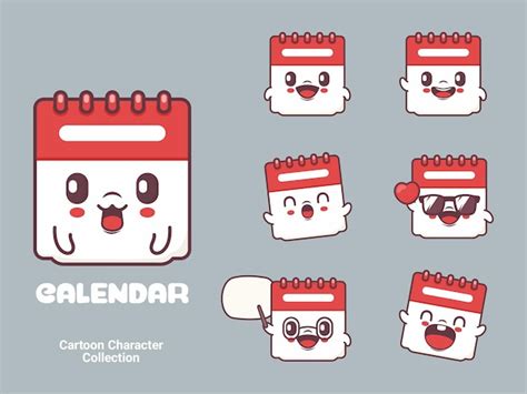 Premium Vector Calendar Character Cartoon Vector Illustration