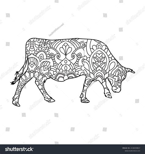 Mandala Cow Coloring Page Kids Stock Vector (Royalty Free) 2136559817 | Shutterstock