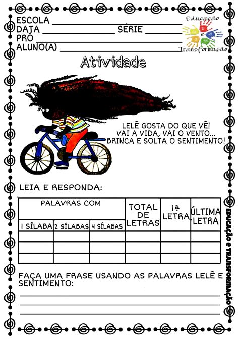 Atividades Cabelo De Lele - Blog Educação e Transformação: 👍 Atividades: "O cabelo de Lelê"