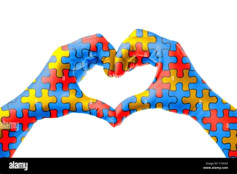 World Autism Awareness Day Mental Health Care Concept With Puzzle