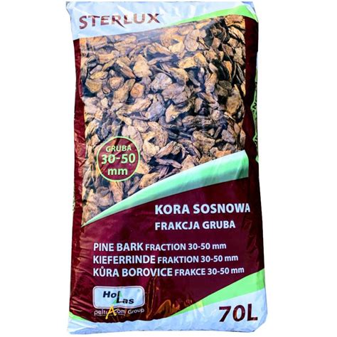 Kora Sosnowa Gruba 30 50mm Przesiewana Sortowana 70L Ziemie i Podłoża