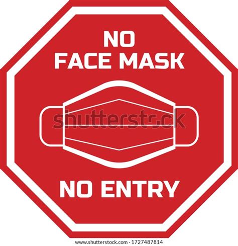 No Face Mask No Entry Sign Stock Vector Royalty Free