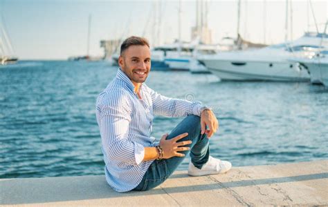 Young Rich Man at Yacht Club. Businessman is Relaxing Stock Image ...