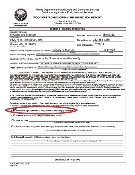 Va Termite Inspection Form Fill Online Printable Fillable Blank