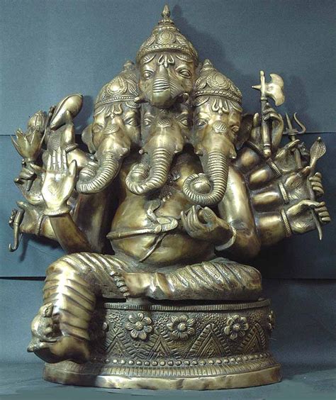 25 Heramba Ganesha In Brass Handmade Made In India Exotic India Art