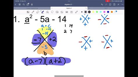 Unit 2a Day 5 Factoring Trinomials X Method Youtube