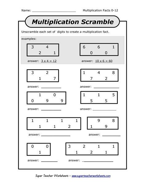 Super Teacher Worksheets Multiplication Worksheets Decoomo