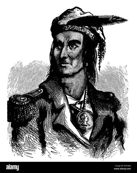 Tecumseh C Native American Chief Of The Shawnees Artist