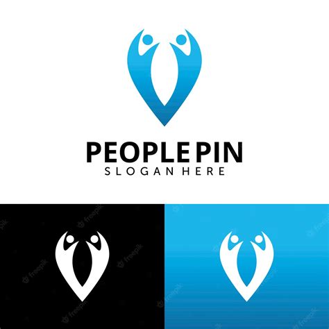 Premium Vector People Pin Logo Design Template