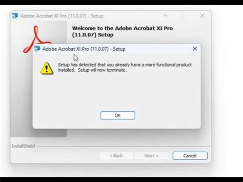 Adobe Acrobat Pro Setup Has Detected That You Already Have A More