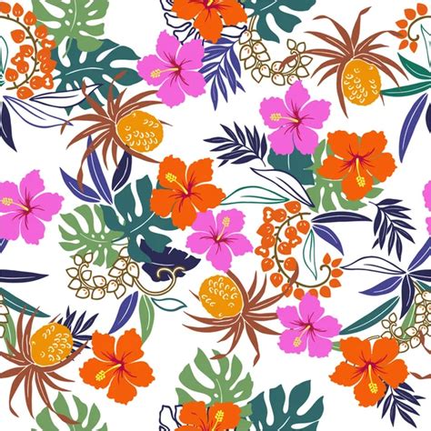 hibiscus pattern vector images depositphotos
