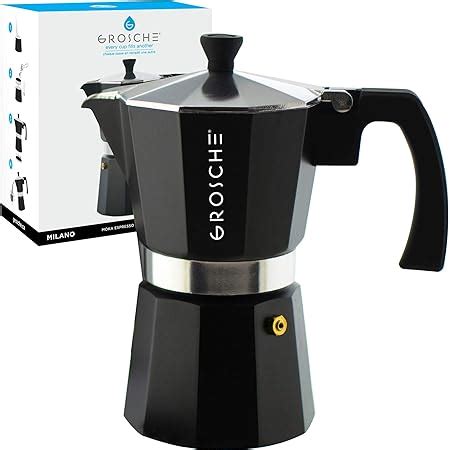 Grosche Charcoal Milano Stovetop Espresso Maker Cup Amazon In