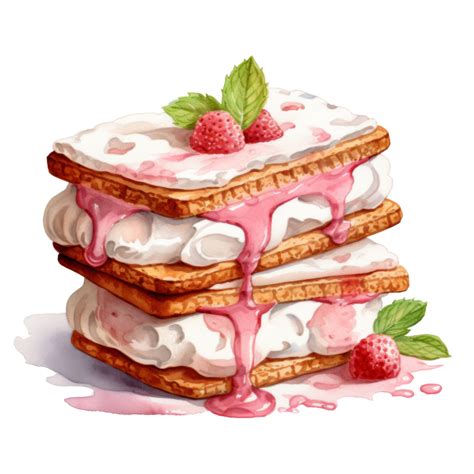 Ice Cream Sandwich Ice Cream Illustration Watercolor Style 46364064 Png