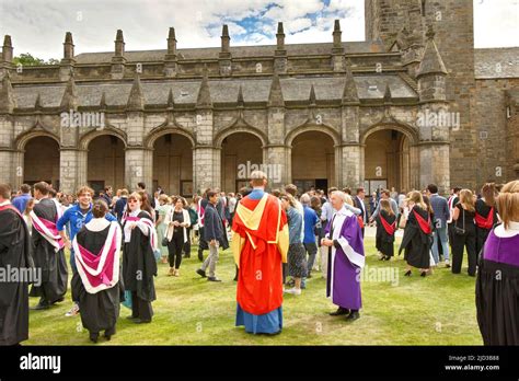 St Andrews University Scotland On Graduation Day St Salvators Quad Lawn