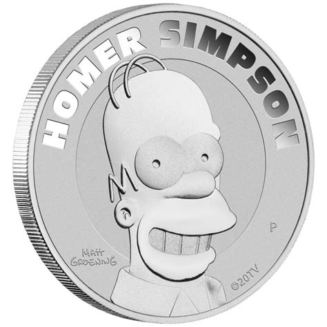 Moneda De Plata Homer Simpson 1 Oz 2022 BU Dracma Metales