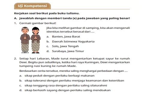 UJI KOMPETENSI Kunci Jawaban PKN Kelas 4 Halaman 28 29 30 31 32 33