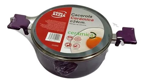 Cacerola Cool Bazar Cm Cer Mica Antiadherente Tapa Vidrio Env O Gratis