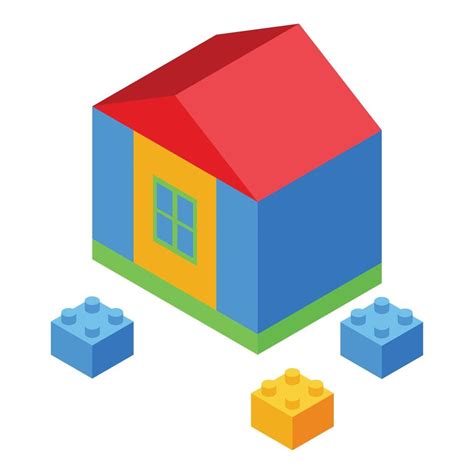 kid house constructor icon isometric style  vector art  vecteezy
