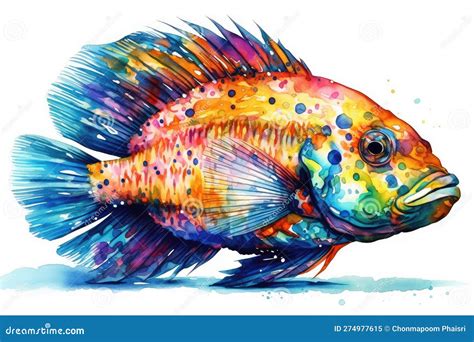 Beautiful Animal Style Art Pieces Cute Colorful Fish Drawing