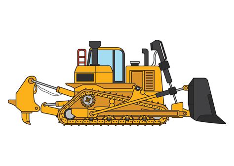 Vector illustration color children construction large bulldozer clipart ...