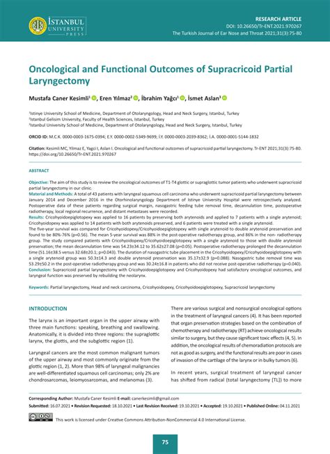 PDF Oncological And Functional Outcomes Of Supracricoid Partial