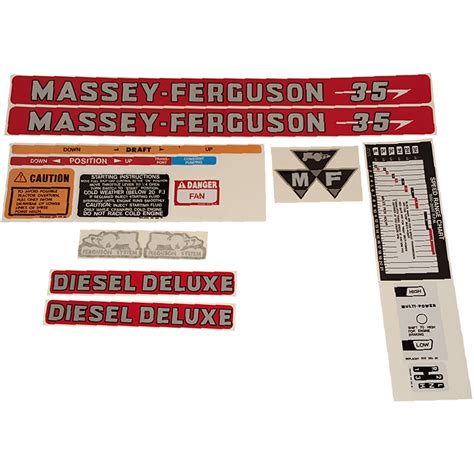 1215-1033 - Massey-Ferguson Decal Set 35 Massey Ferguson Diesel Deluxe ...