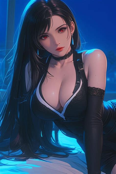 Anime Girlies Fanart Wallpaper Tifa Lockhart In Moonlit Room In