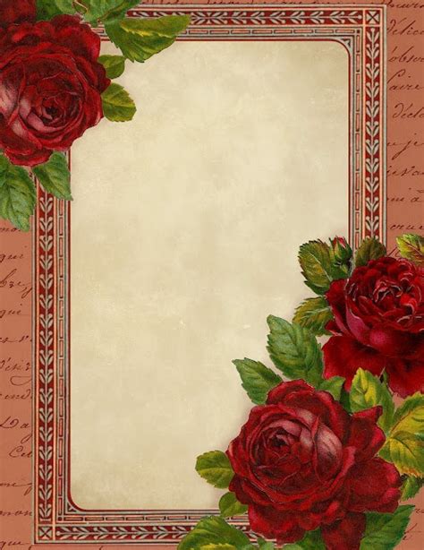 Best Images Of Printable Rose Stationery Boarders Red Rose Borders