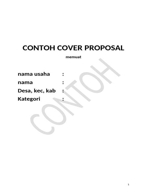 Contoh Cover Proposal Pdf