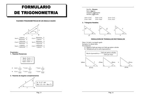 Solution Formulario De Trigonometria Studypool