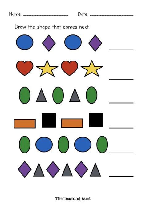 patterns of shapes worksheets k5 learning - shapes and patterns worksheet - Day Angel