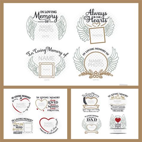 In Loving Memory Svg Bundle Frame Split With Png Dxf Eps Masterbundles