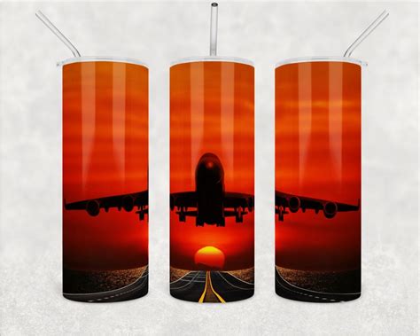 Airplane Tumbler Wrap Png Sublimation Design Oz Skinny Etsy