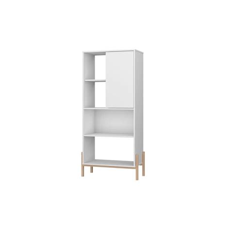 Librero Minimalista Midtown Concept Color Blanco Organizador Con Puerta