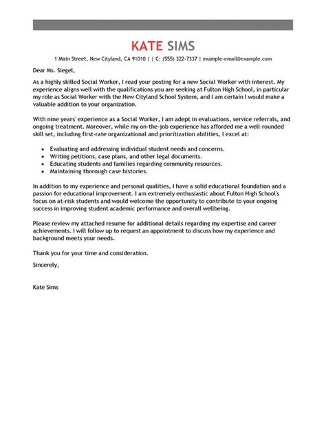 Best Social Worker Cover Letter Examples Livecareer