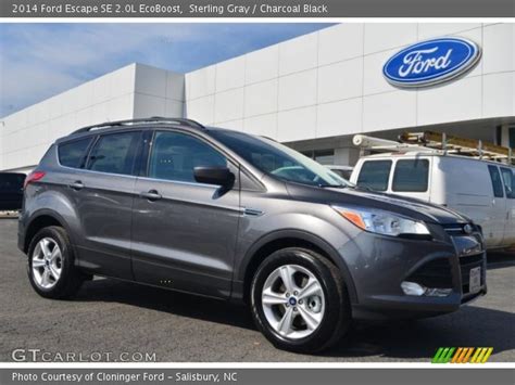 Sterling Gray 2014 Ford Escape Se 20l Ecoboost Charcoal Black